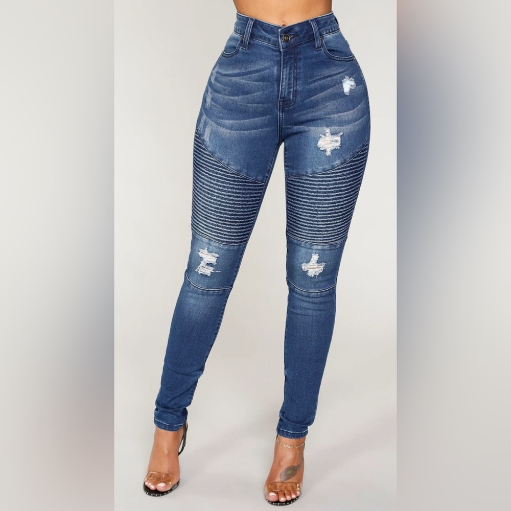 Chopper Moto Jeans - Dark Denim, Ankle skinny stretch jeans sz 30x27
